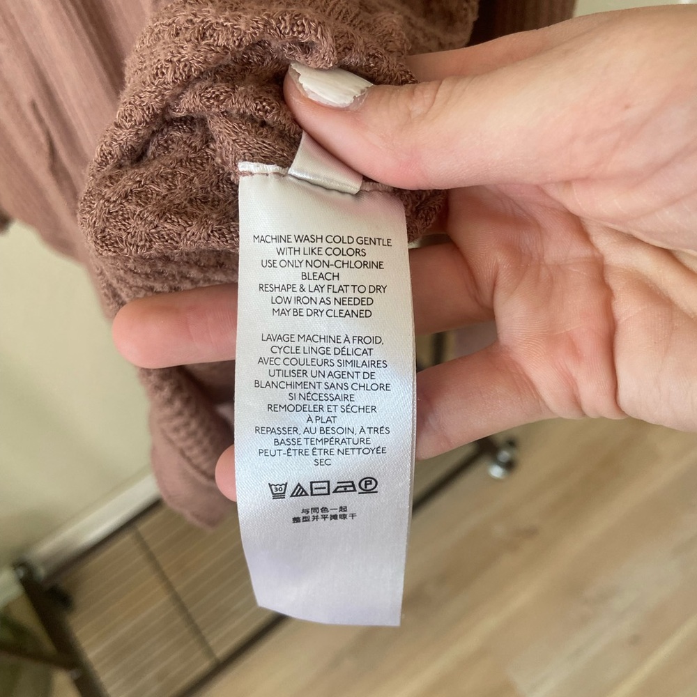 Free People beige long sleeve flowy top - Picture 3 of 3